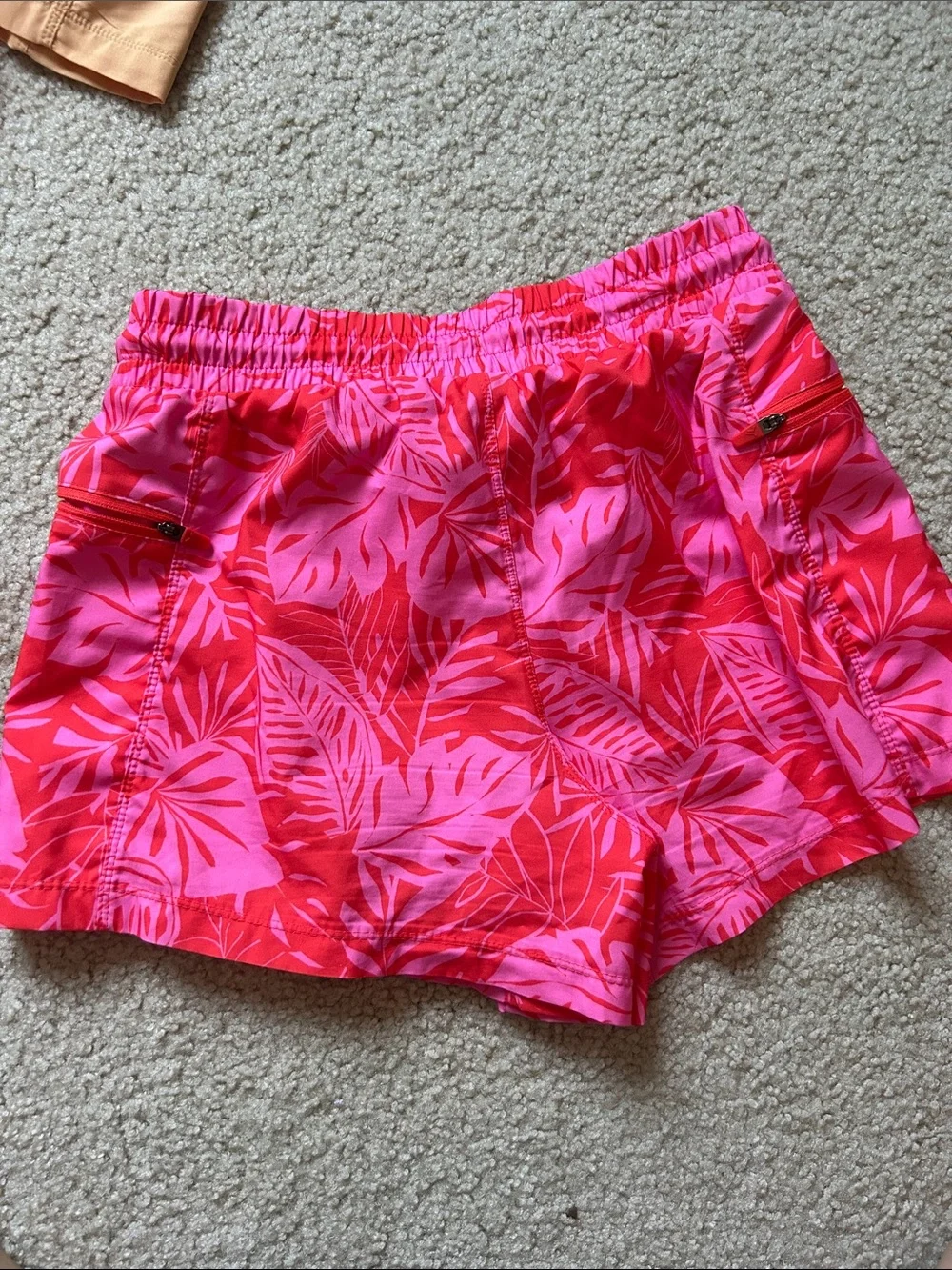 Pair of old navy active quick dry shorts-light orange and bright tropical pink